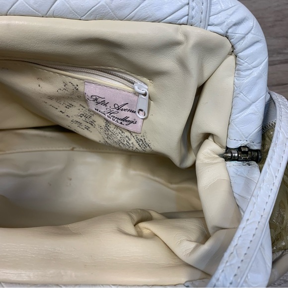 VTG Fifth Avenue Patchwork Mixed Media Large Shoulder Bag Made USA - Picture 11 of 12